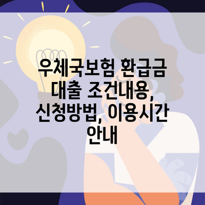 우체국보험 환급금 대출 조건내용, 신청방법, 이용시간 안내