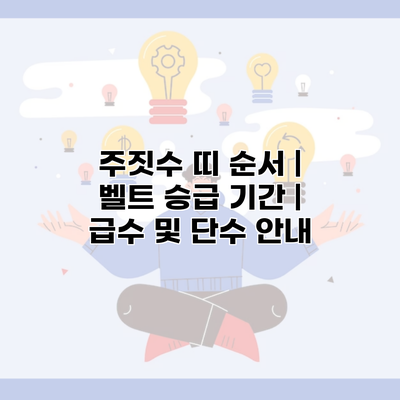 주짓수 띠 순서 | 벨트 승급 기간 | 급수 및 단수 안내