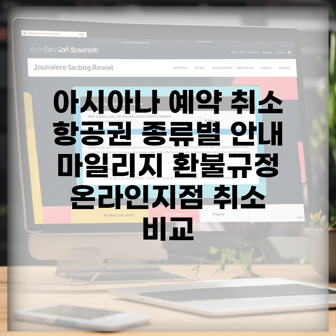 아시아나 예약 취소 항공권 종류별 안내 | 마일리지 환불규정 | 온라인/지점 취소 비교