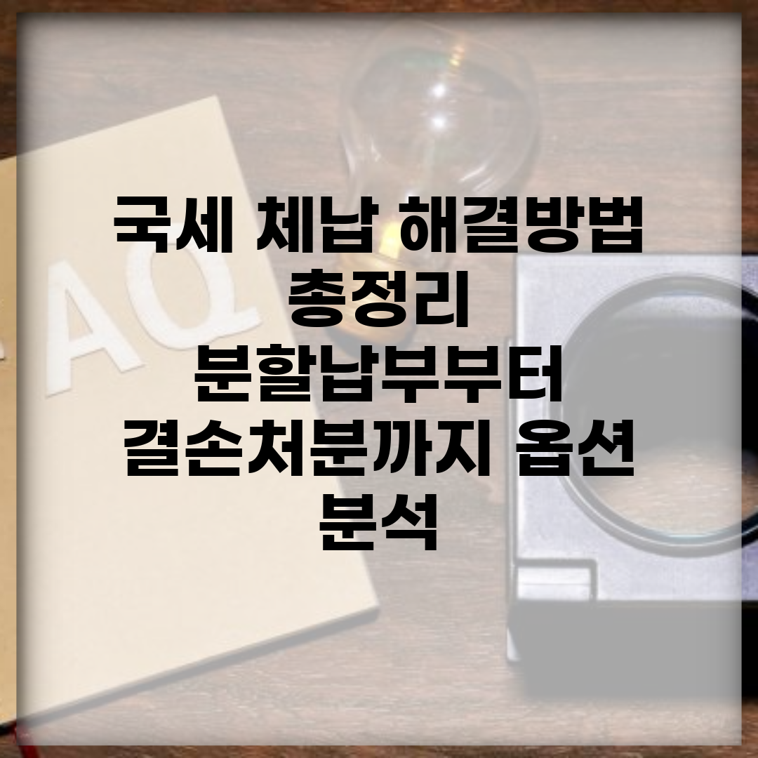 국세 체납 해결방법 총정리 | 분할납부부터 결손처분까지 옵션 분석