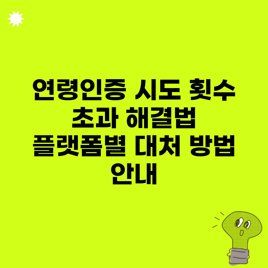 연령인증 시도 횟수 초과 해결법 | 플랫폼별 대처 방법 안내