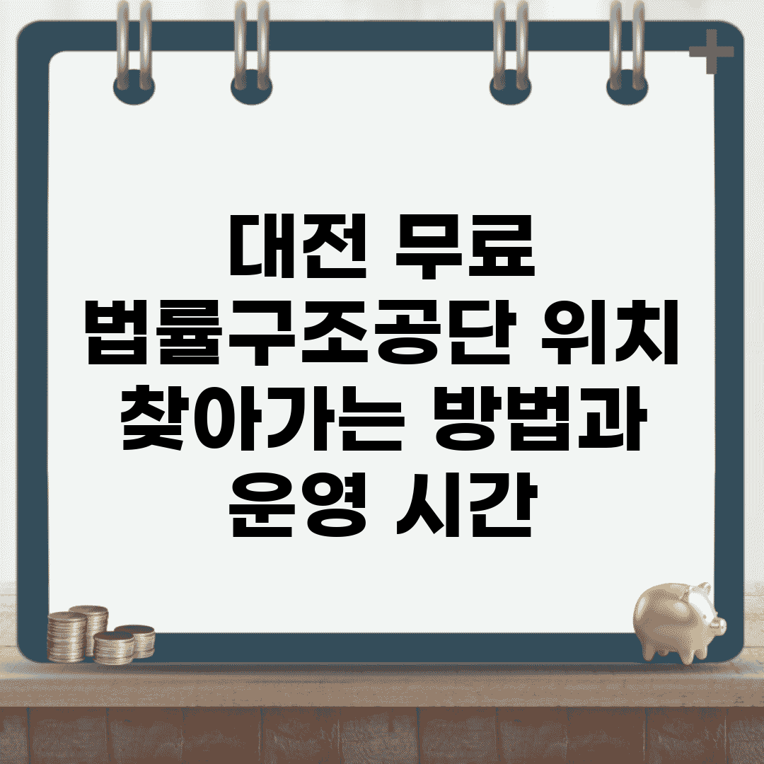 대전 무료 법률구조공단 위치 | 찾아가는 방법과 운영 시간
