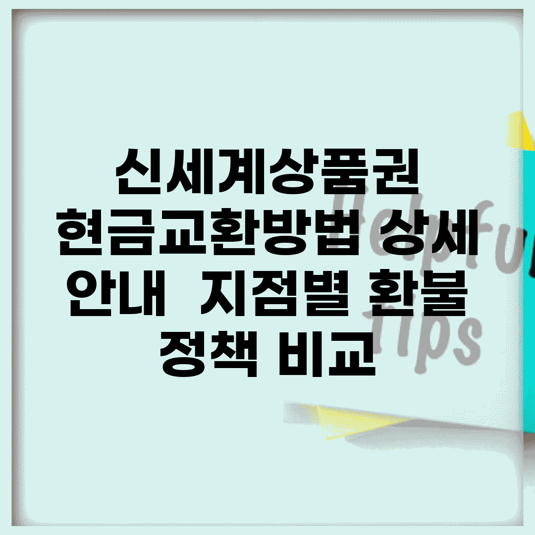 신세계상품권 현금교환방법 상세 안내 | 지점별 환불 정책 비교
