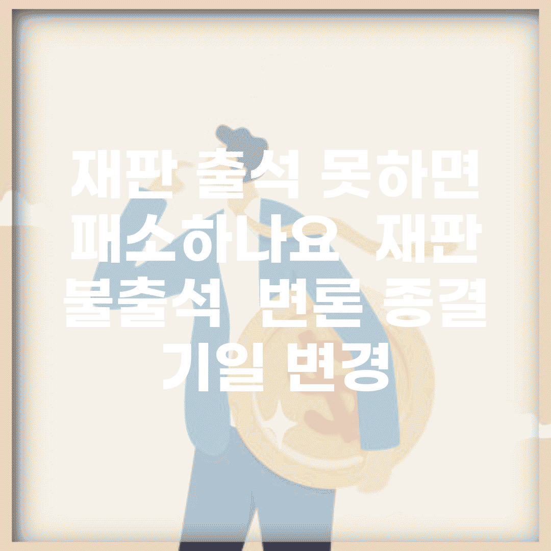 재판 출석 못하면 패소하나요 | 재판 불출석 | 변론 종결 | 기일 변경