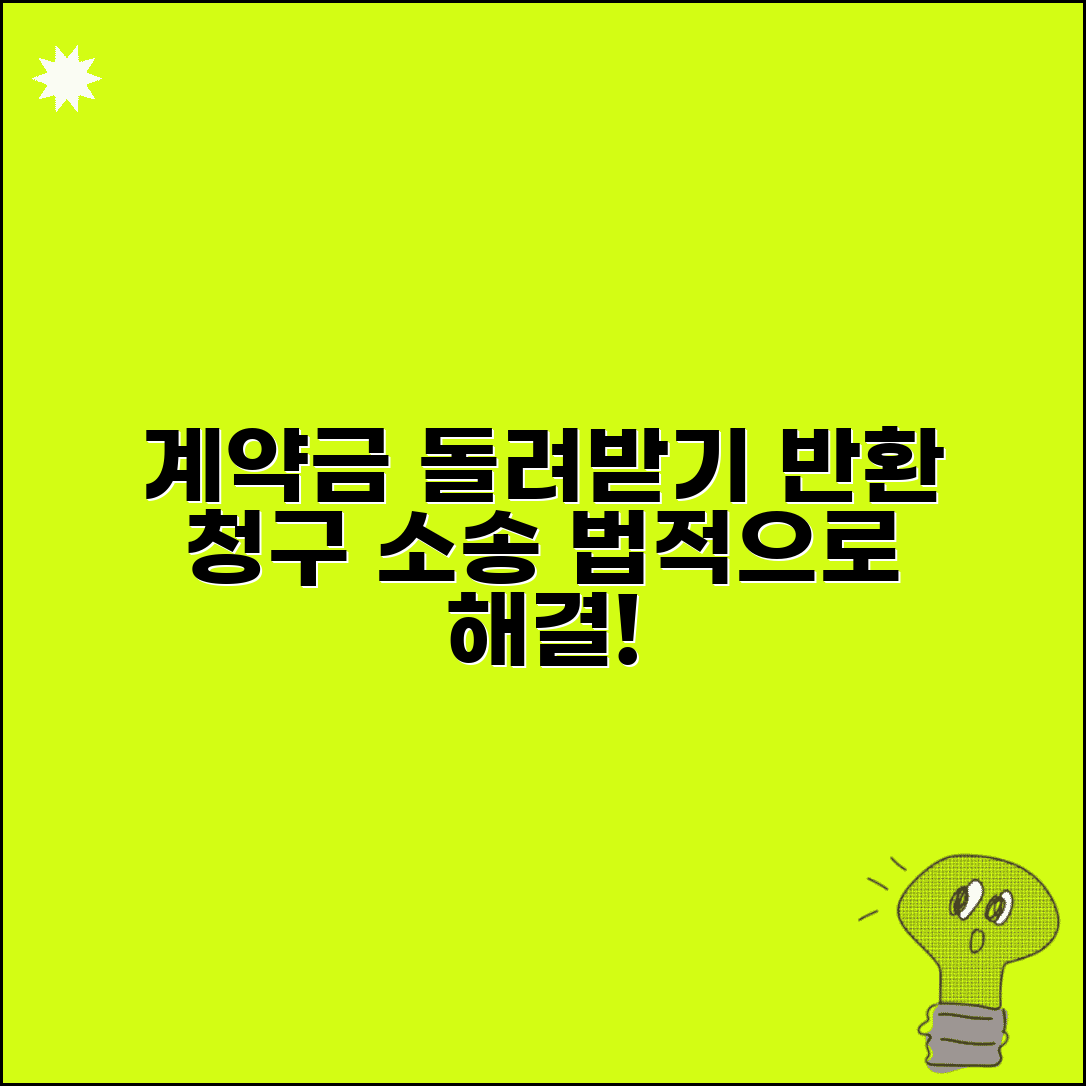 계약금 반환 청구 소송 | 계약금 돌려받기 소송