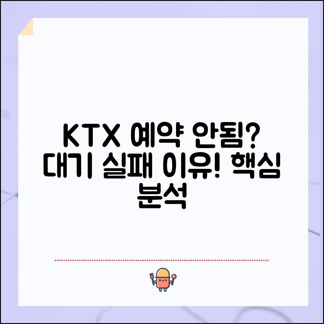 KTX 예약대기 안됨 원인 분석 | 기차표 예약대기 실패 이유