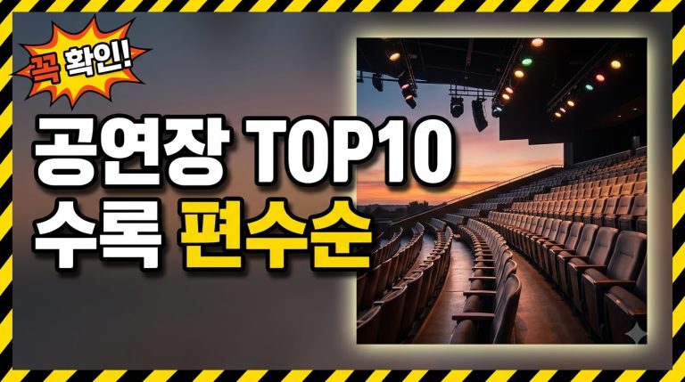 공연 많이 열리는 공연장 TOP 10 — 수록 공연 수 기준