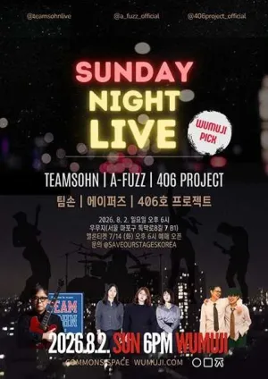 SUNDAY NIGHT LIVE: 에이퍼즈 X 팀손 X 406호 프로젝트 공식 포스터