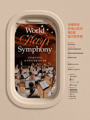 제3회 국제하프오케스트라 정기연주회 공식 포스터