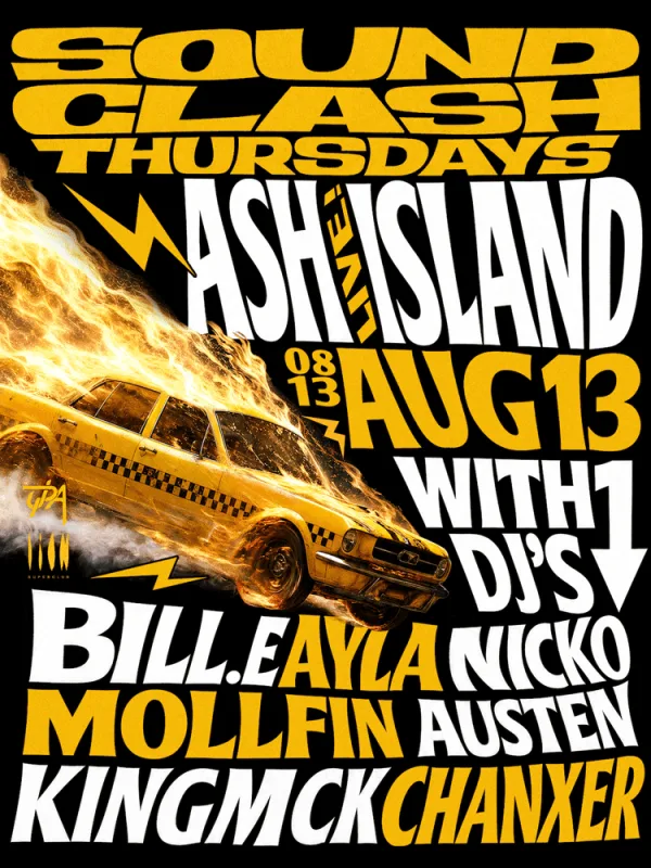 SOUNDCLASH THURSDAY‘S live ASH ISLAND 공식 포스터