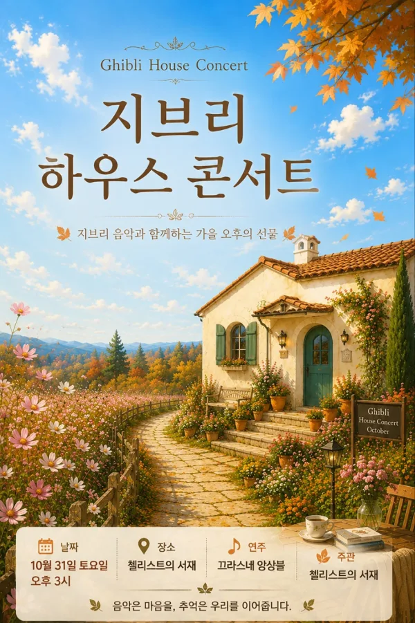 지브리 하우스 콘서트: 가을하늘 공활한데 [부산] 공식 포스터