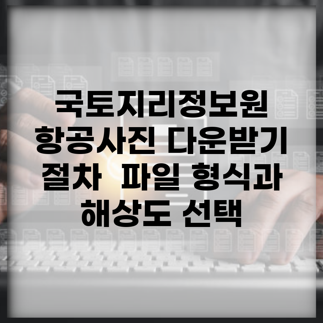 국토지리정보원 항공사진 다운받기 절차 | 파일 형식과 해상도 선택