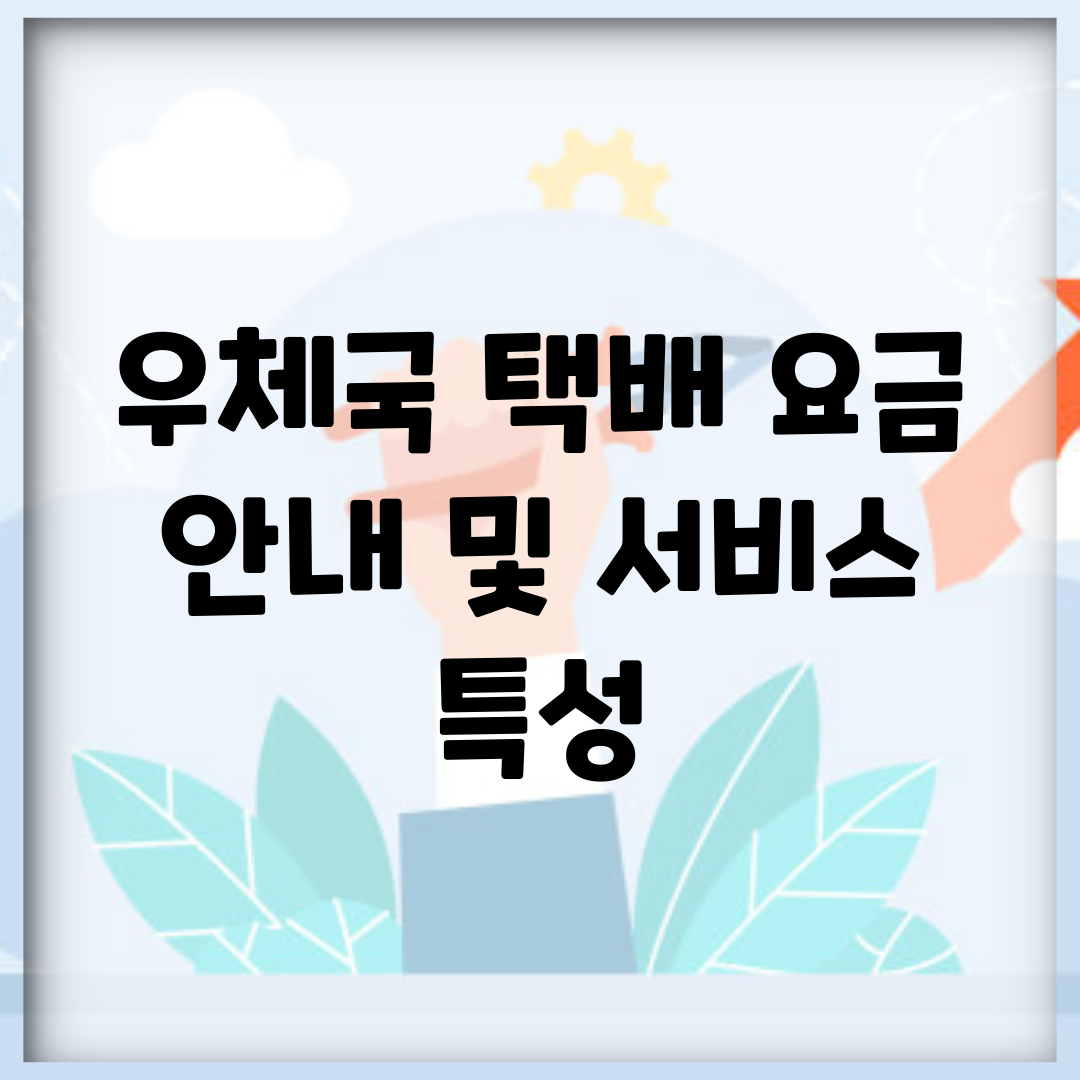 우체국 택배 요금 안내 및 서비스 특성