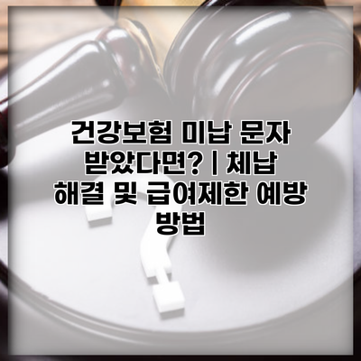 건강보험 미납 문자 받았다면? | 체납 해결 및 급여제한 예방 방법