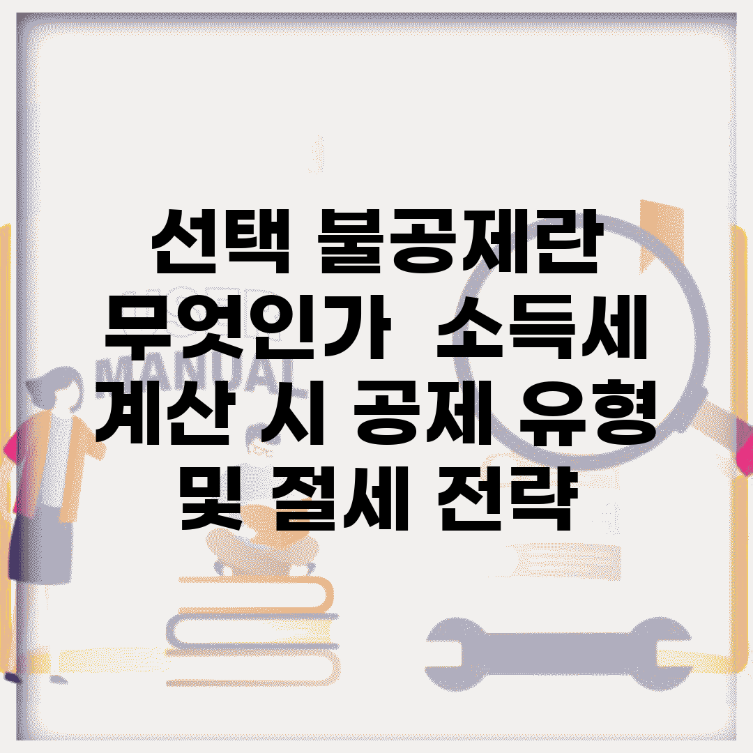 선택 불공제란 무엇인가 | 소득세 계산 시 공제 유형 및 절세 전략