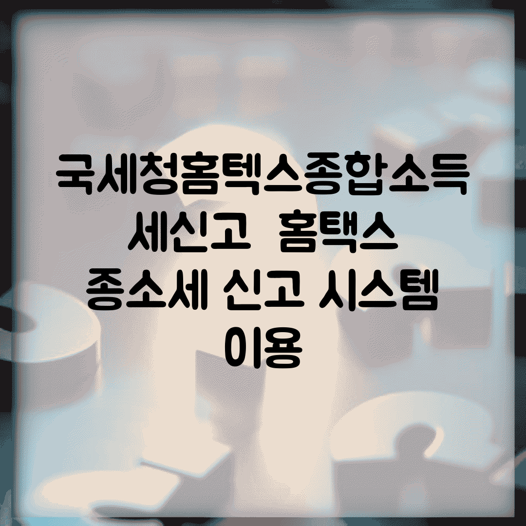 국세청홈텍스종합소득세신고 | 홈택스 종소세 신고 시스템 이용