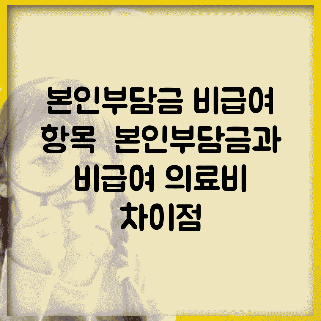 본인부담금 비급여 항목 | 본인부담금과 비급여 의료비 차이점