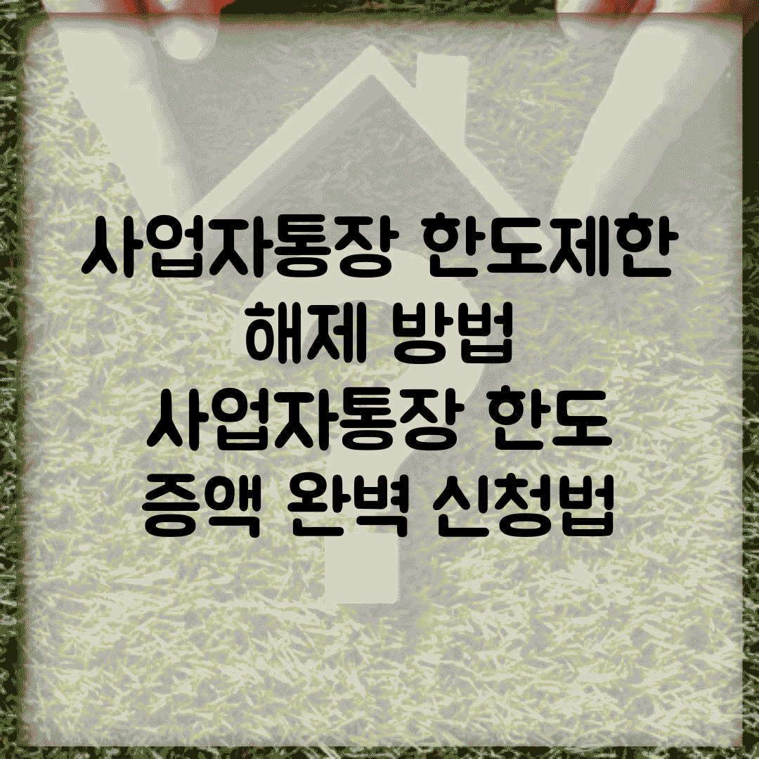 사업자통장 한도제한 해제 방법 | 사업자통장 한도 증액 완벽 신청법