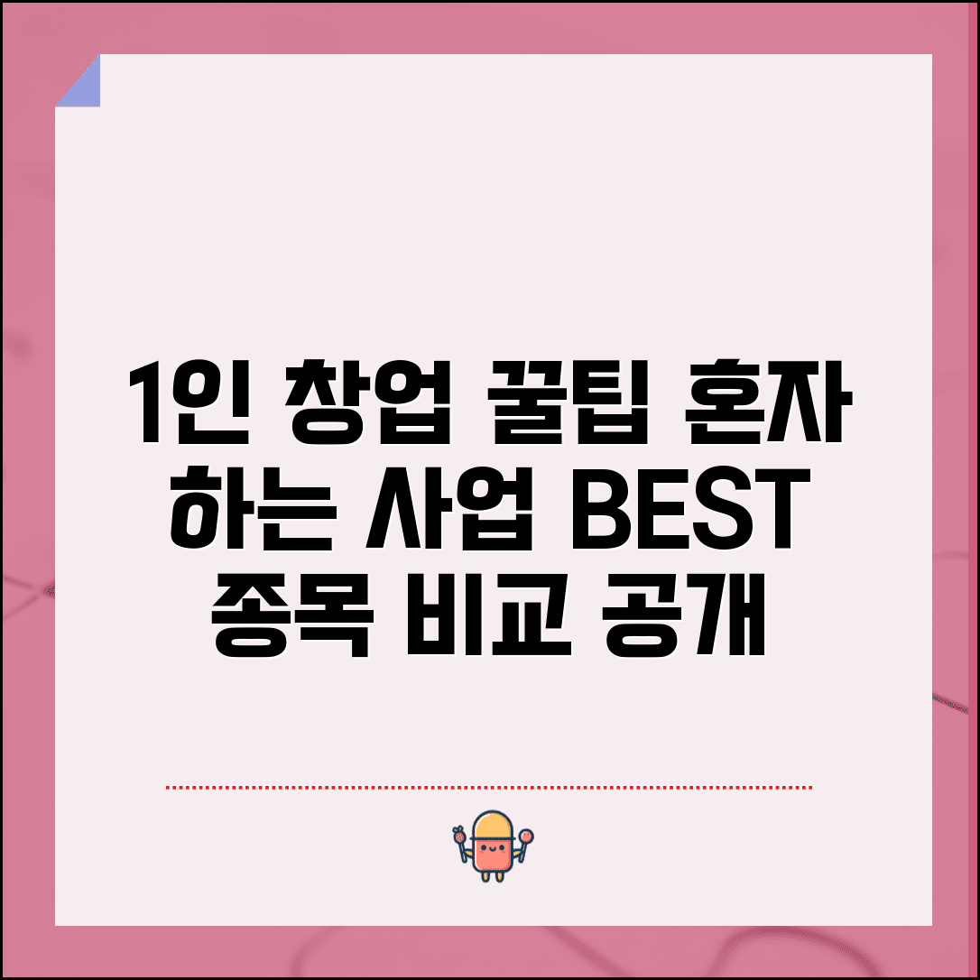 1인 창업 아이템 추천 혼자 하는 사업 | 1인 사업 창업 종목 비교