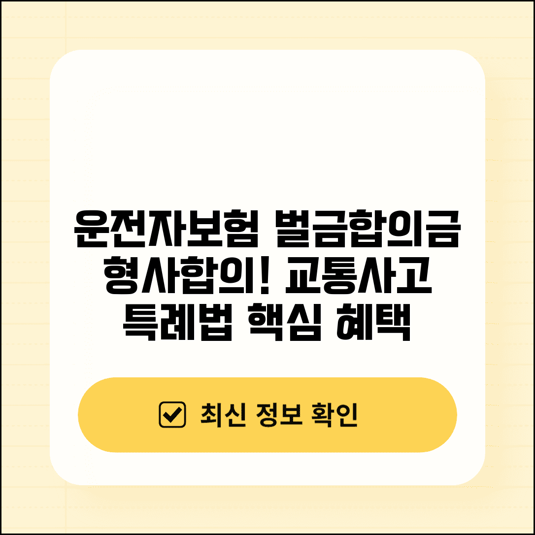 운전자보험 벌금 형사 합의금 청구 | 교통사고 처리특례법 보장 혜택 총정리
